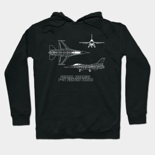 General Dynamics F-16 Fighting Falcon (white) Hoodie
